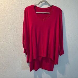 Women’s Soft Surroundings pink long sleeve layered tunic top size medium M